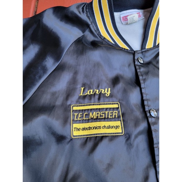 Vintage 80’s Caterpillar CAT Machinery Satin Varsity Bomber Jacket Size XL - Picture 3 of 10